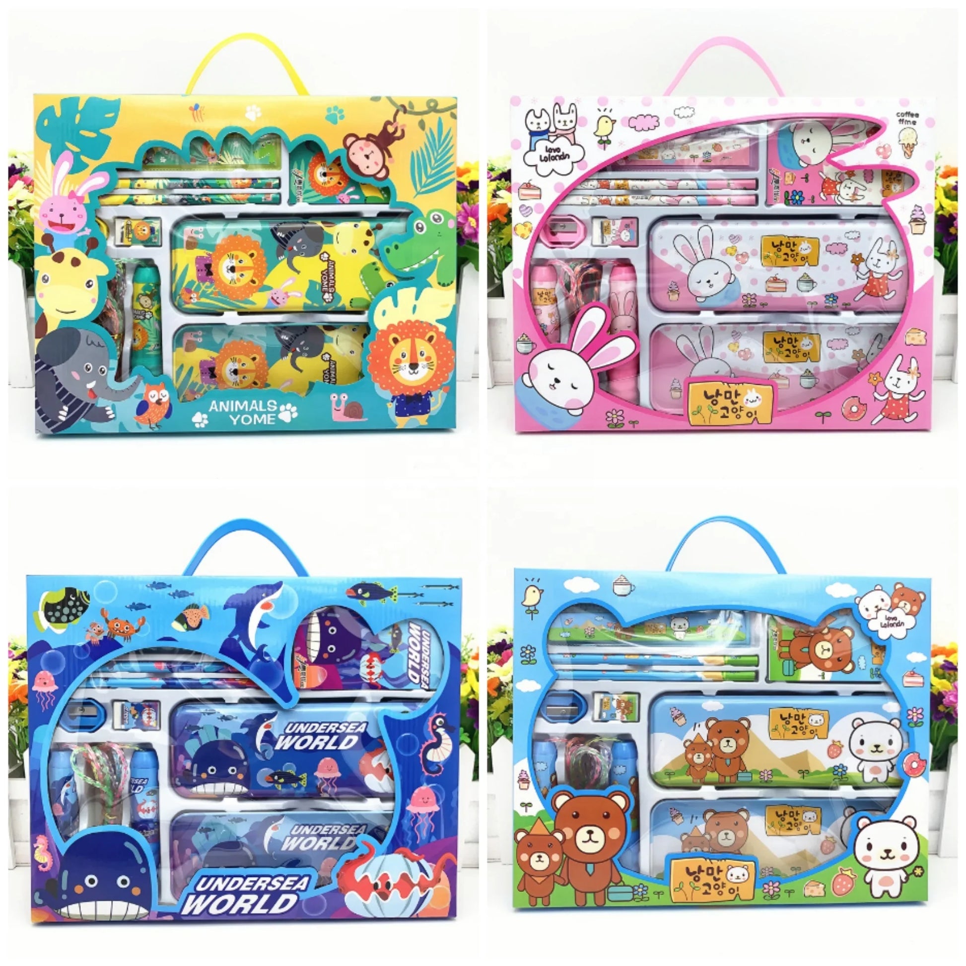 HKM-332051 Kawaii Cartoon Kids Stationery Set - Cute DIY Essentials for School Supplies