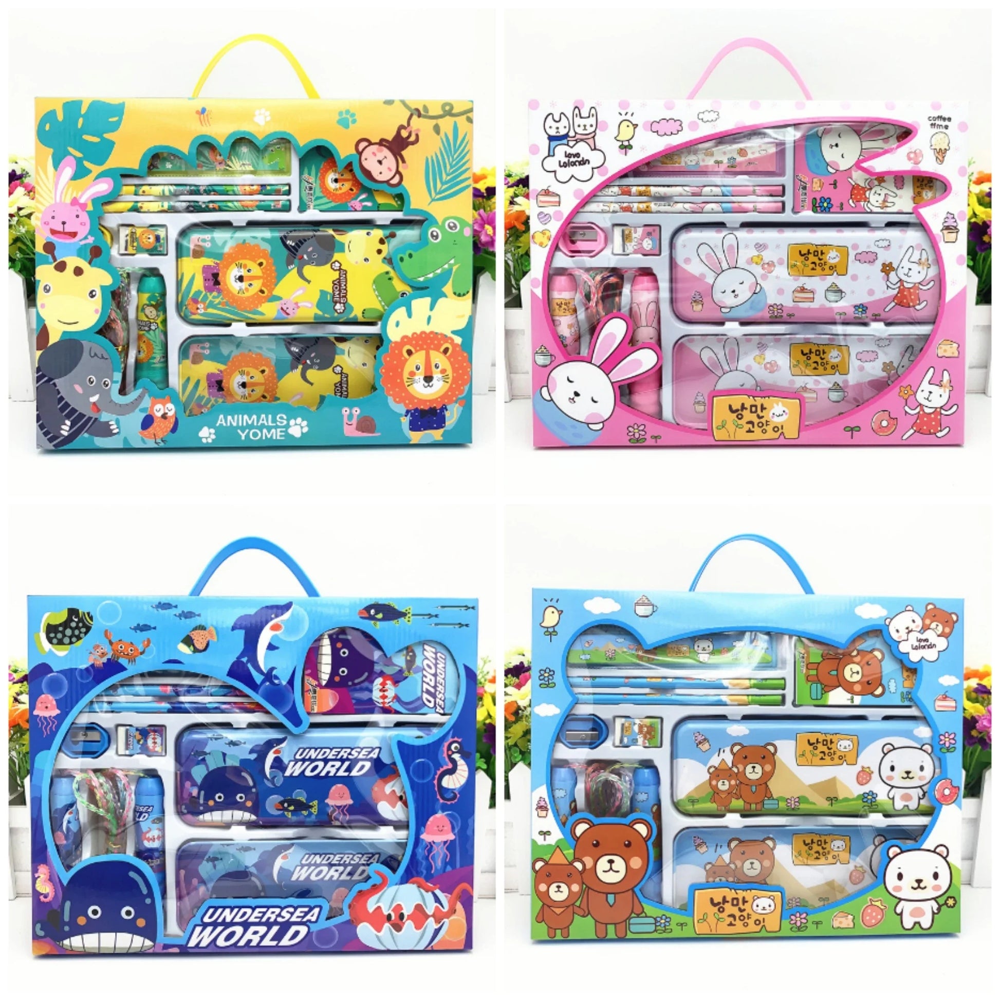 HKM-332051 Kawaii Cartoon Kids Stationery Set - Cute DIY Essentials for School Supplies