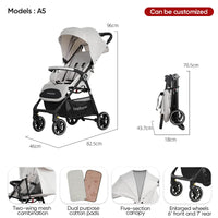 HKM-332115 Lightweight Foldable Baby Stroller Pram for Travel - Compact Pushchair for Infants