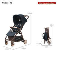 HKM-332115 Lightweight Foldable Baby Stroller Pram for Travel - Compact Pushchair for Infants