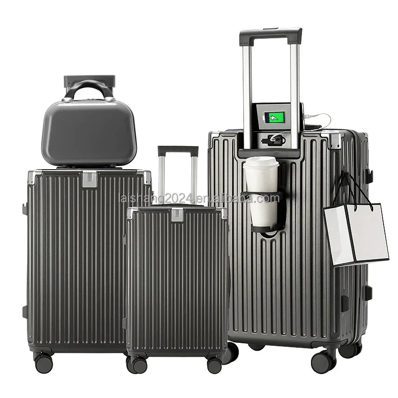 HKM-332307 Business Travel Trolley Bag with Laptop Pocket - Lightweight Cabin Luggage Set
