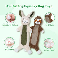 HKM-3323581 No Stuffing Crinkle Plush Dog Toys for Interactive Play - Perfect for Heavy Chewers of All Sizes