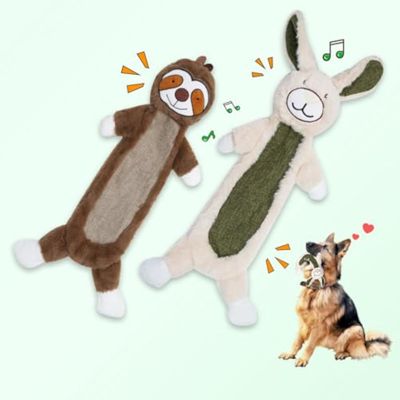 HKM-3323581 No Stuffing Crinkle Plush Dog Toys for Interactive Play - Perfect for Heavy Chewers of All Sizes