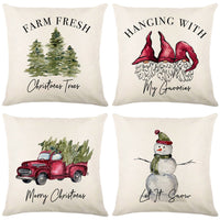 HKM-332371 Nordic Landscape Print Polyester Pillowcase - 45 x 45cm