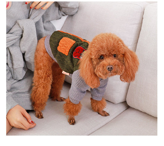HKM-3324093 Cozy Cotton Dog Sweater for Stylish Canine Comfort