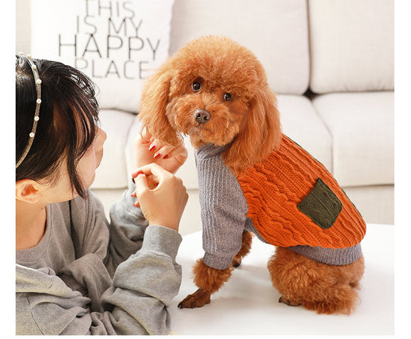 HKM-3324093 Cozy Cotton Dog Sweater for Stylish Canine Comfort