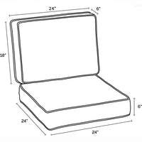 HKM-332435 Waterproof Outdoor Deep Seating Cushion for Chairs and Sofas
