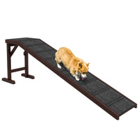 HKM-3324477 Pet Ramp for Dogs with Non-Slip Carpet, Sturdy Wooden Design, 74"x16"x25", Easy Access for Pets