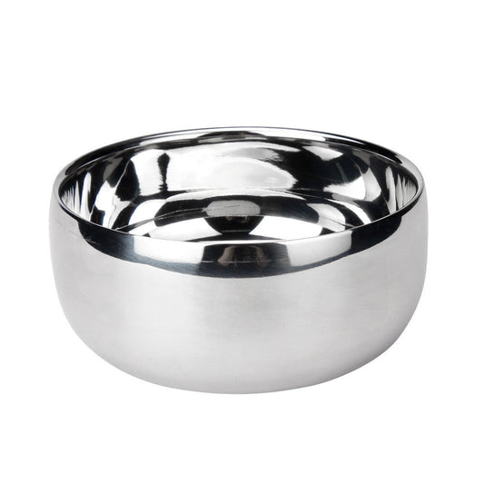 HKM-332499 Men's Stainless Steel Shaving Soap Bowl with Brush Holder - Compact and Durable Design