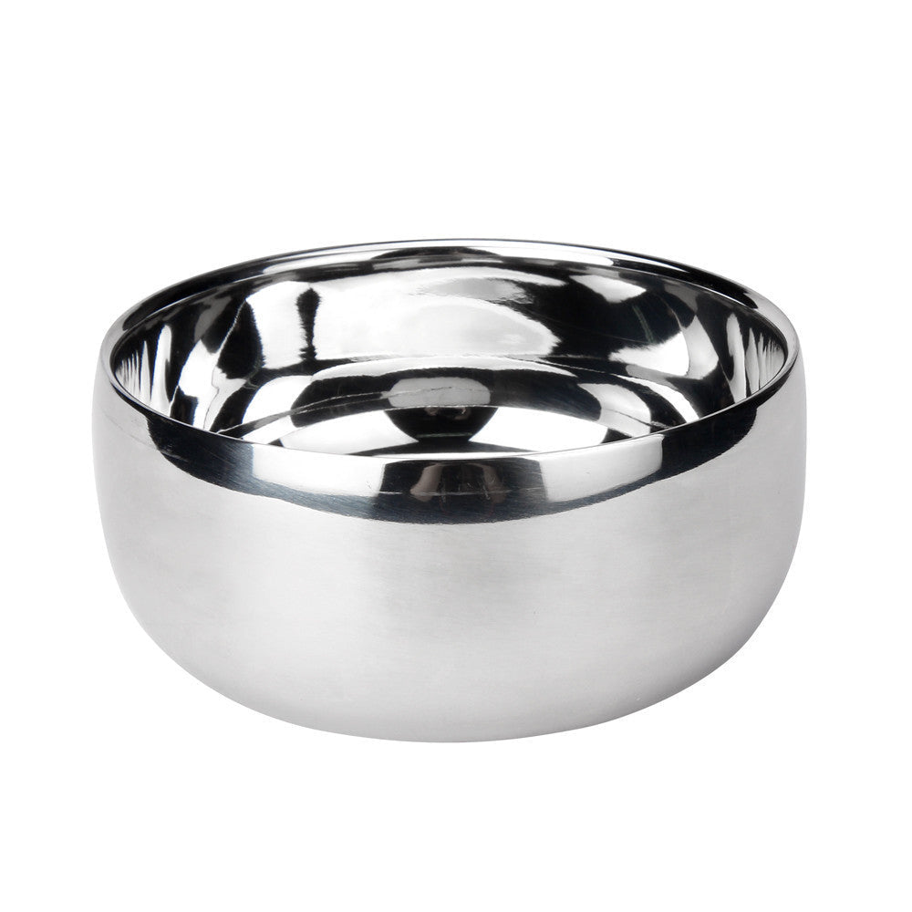HKM-332499 Men's Stainless Steel Shaving Soap Bowl with Brush Holder - Compact and Durable Design