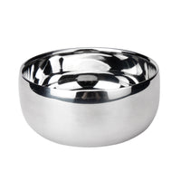 HKM-332499 Men's Stainless Steel Shaving Soap Bowl with Brush Holder - Compact and Durable Design