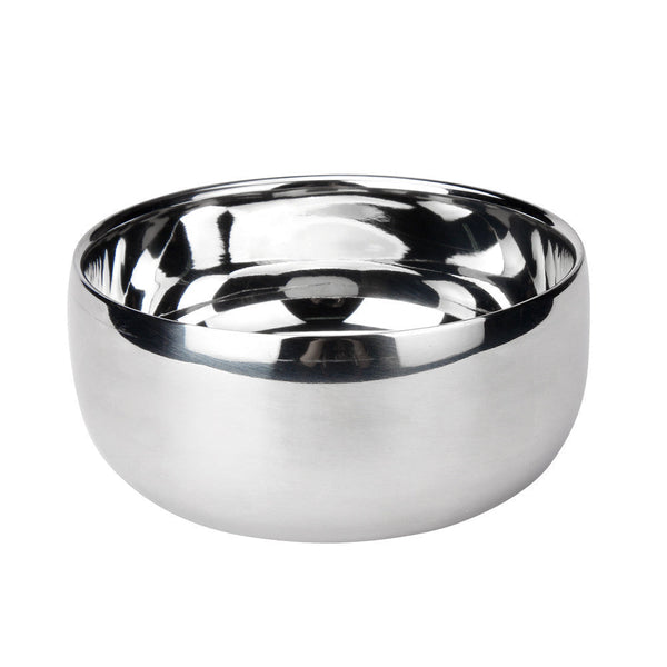 HKM-332499 Men's Stainless Steel Shaving Soap Bowl with Brush Holder - Compact and Durable Design