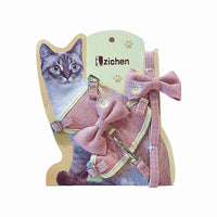 HKM-3325885 I-shaped Pet Bow Harness with Chest and Traction Rope for Size S and M Pets