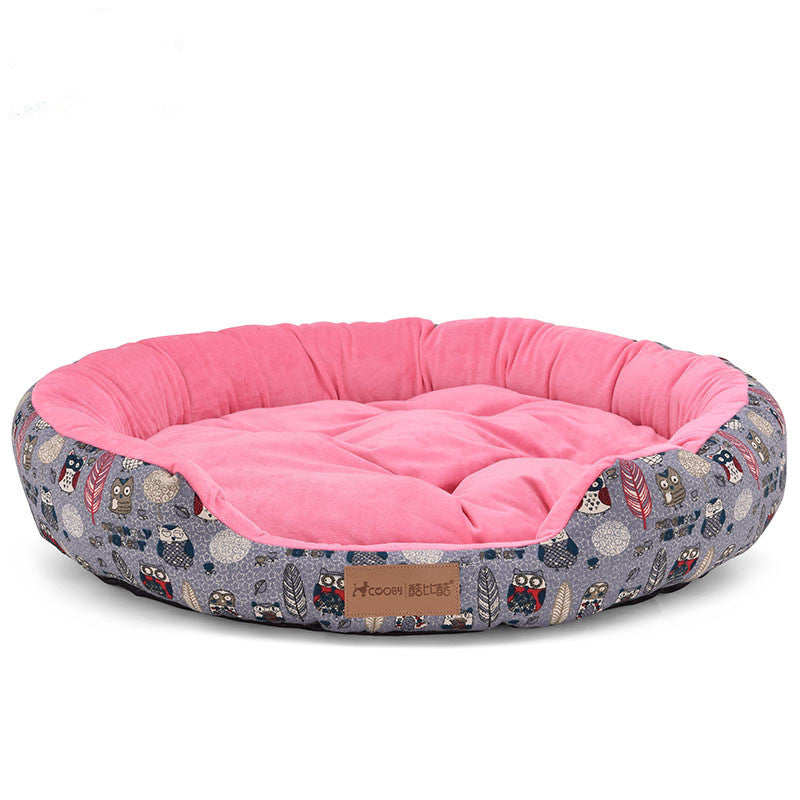 HKM-3326141 Cozy Winter Pet Kennel with Soft Shu Cotton Velvet and Oxford Cloth Bottom