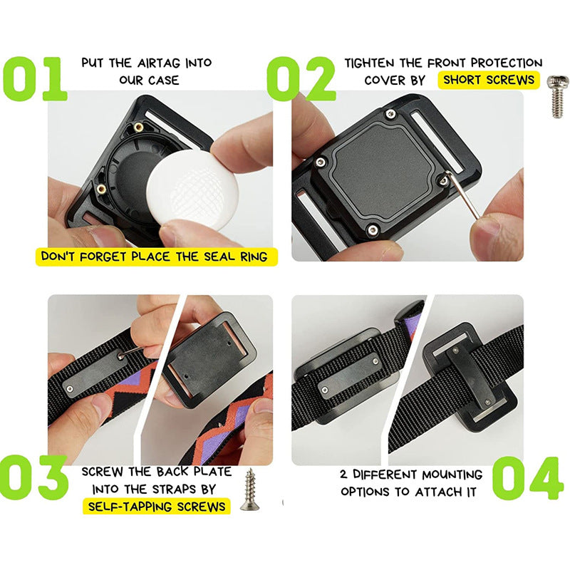 HKM-3328061 Waterproof Protective Case for Airtag - Durable ABS Plastic for Dog Collar Tracking