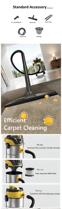 HKM-332819 Wet Dry Dual-Purpose Vacuum Cleaner with Blower, 20L Capacity, Model ZNC 2407