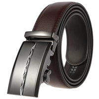 HKM-332947 Men's Automatic Buckle Leather Belt - Stylish Business Accessory