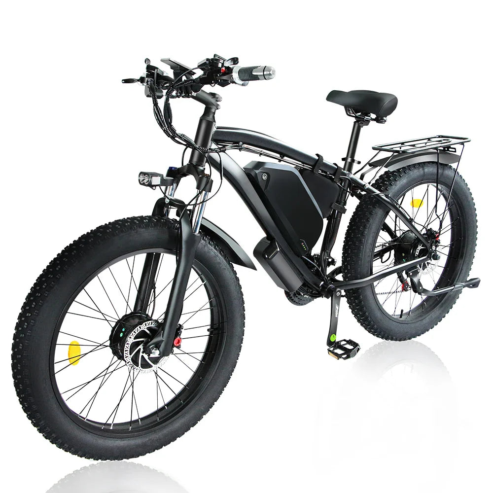 HKM-333011 Dual Motor 2000W Electric Bike 48V 22.4Ah Long Range 26'' Fat Tire Bicycle with Hydraulic Brakes