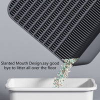 HKM-3330237 Cat Litter Pedal with Slanted Mouth Design ¨C Durable Non-Slip Foot Pad, Easy to Clean, 37x37x8cm