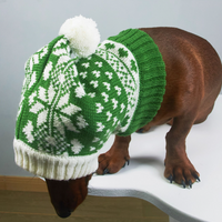 HKM-3330621 Knitted Wool Snowflake Hat for Pets - Warm Winter Casual Style in Various Sizes
