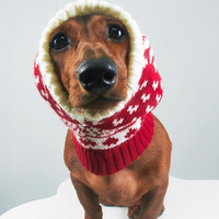 HKM-3330621 Knitted Wool Snowflake Hat for Pets - Warm Winter Casual Style in Various Sizes