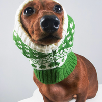 HKM-3330621 Knitted Wool Snowflake Hat for Pets - Warm Winter Casual Style in Various Sizes