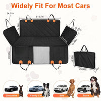 HKM-3330877 Waterproof Dog Car Seat Cover with Hammock Design, Non-Slip Oxford Fabric, Storage Bag & Mesh Window for SUVs and Trucks