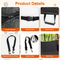 HKM-3330877 Waterproof Dog Car Seat Cover with Hammock Design, Non-Slip Oxford Fabric, Storage Bag & Mesh Window for SUVs and Trucks
