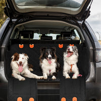 HKM-3330877 Waterproof Dog Car Seat Cover with Hammock Design, Non-Slip Oxford Fabric, Storage Bag & Mesh Window for SUVs and Trucks