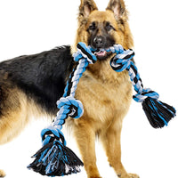 HKM-3332669 Durable Cotton Rope Dog Knot Toy for Chewing and Teeth Cleaning, 90cm Long