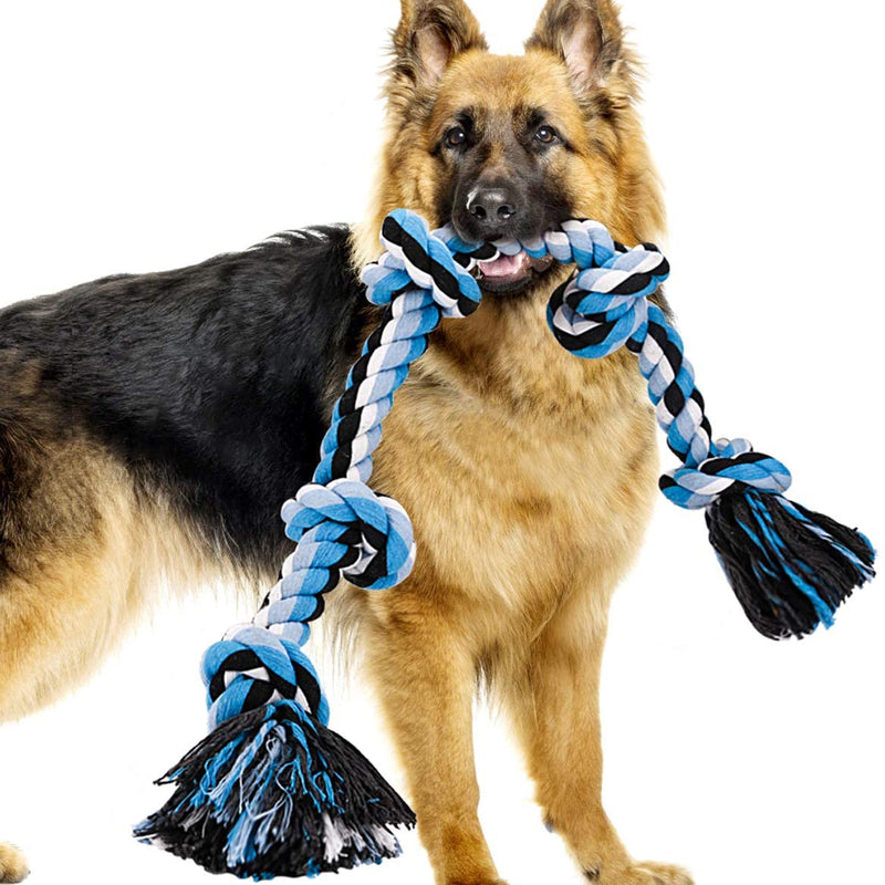 HKM-3332669 Durable Cotton Rope Dog Knot Toy for Chewing and Teeth Cleaning, 90cm Long