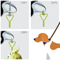 HKM-3333309 Hands-Free Dog Poop Bag Holder with Adjustable Clip for Easy Walking and Cleaning