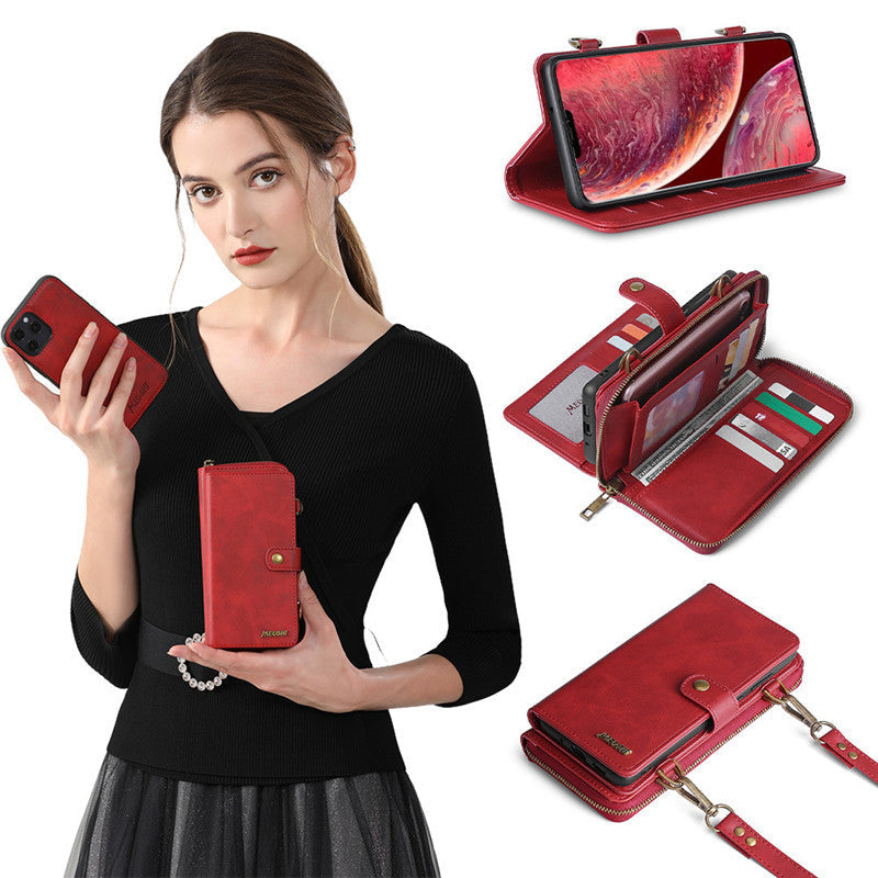 HKM-333331 Detachable Leather Wallet Phone Case for Samsung Galaxy Note 20 Ultra, Note 10 Plus, Note 9 & Note 8