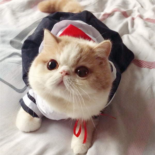 HKM-3334205 Adorable Sailor Suit Dress for Cats in Various Colors and Sizes