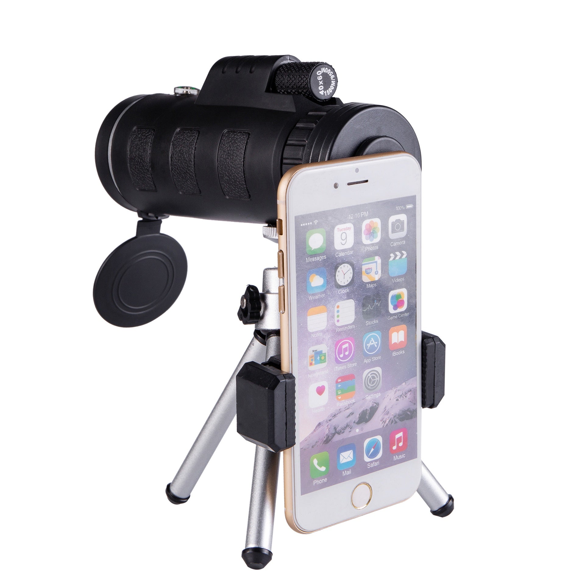 HKM-333459 High Magnification 40x60 Monocular Telescope with Compass and Accessories Options