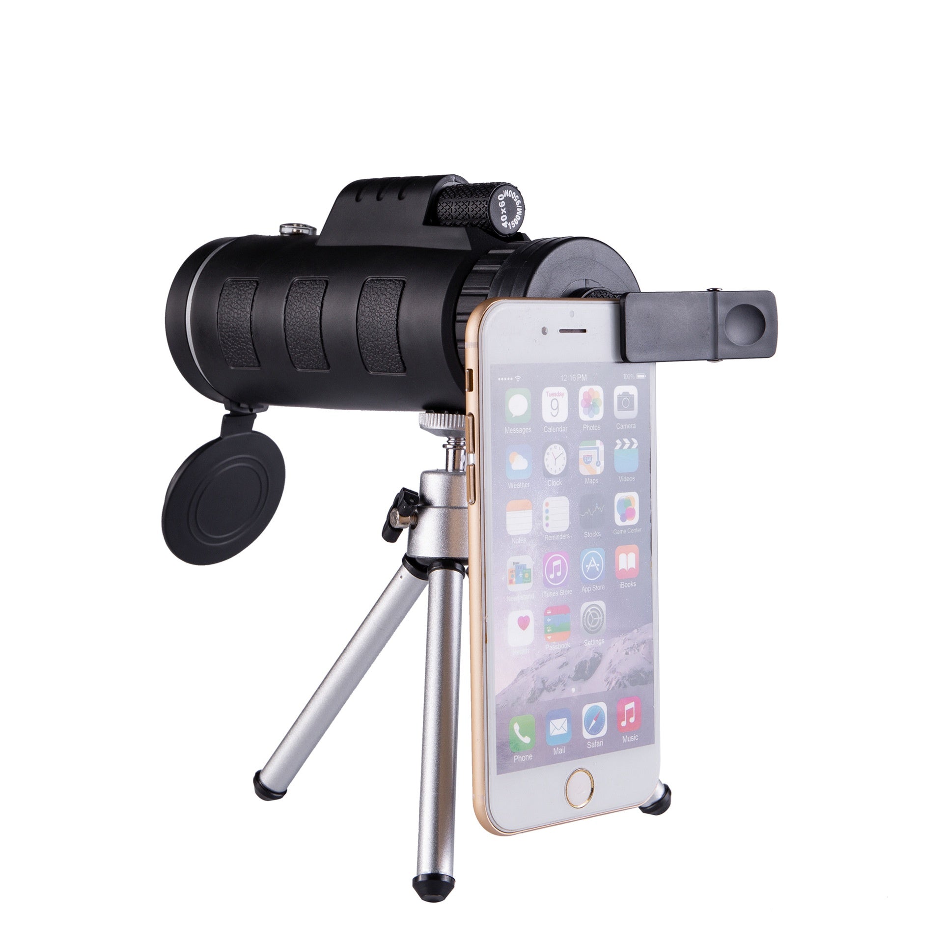 HKM-333459 High Magnification 40x60 Monocular Telescope with Compass and Accessories Options
