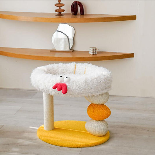 HKM-3335101 Cat Climbing Frame with Multifunctional Jumping Platform for Play and Rest, Yellow