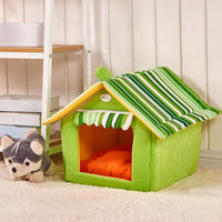HKM-3335869 Removable Cover Striped Pet House Bed for Small to Medium Dogs and Cats