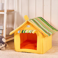 HKM-3335869 Removable Cover Striped Pet House Bed for Small to Medium Dogs and Cats