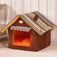 HKM-3335869 Removable Cover Striped Pet House Bed for Small to Medium Dogs and Cats