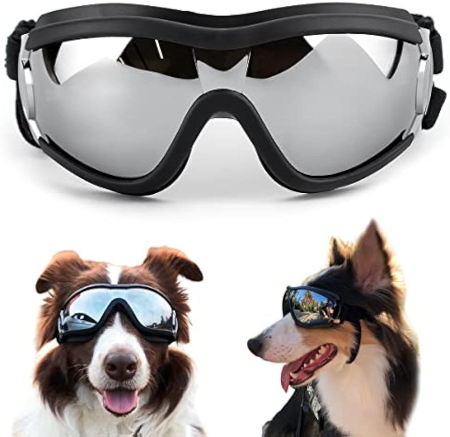 HKM-333587 Stylish Windproof Pet Goggles for Medium to Large Dogs – Sun Protection, Anti-Fog, and Adjustable Strap for Outdoor Activities