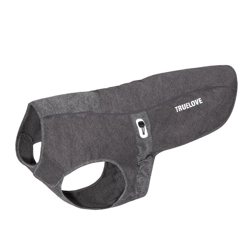 HKM-3336253 Antibacterial Cotton-Padded Dog Coat in Pink and Gray - Reflective, Adjustable Design