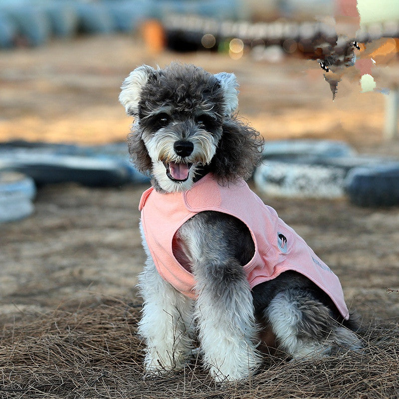 HKM-3336253 Antibacterial Cotton-Padded Dog Coat in Pink and Gray - Reflective, Adjustable Design