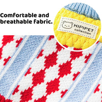 HKM-3336381 Cozy Color-Block Knitted Sweater for Cats and Small Dogs - Soft, Warm Autumn & Winter Wear
