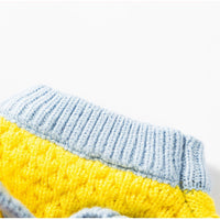 HKM-3336381 Cozy Color-Block Knitted Sweater for Cats and Small Dogs - Soft, Warm Autumn & Winter Wear