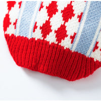 HKM-3336381 Cozy Color-Block Knitted Sweater for Cats and Small Dogs - Soft, Warm Autumn & Winter Wear
