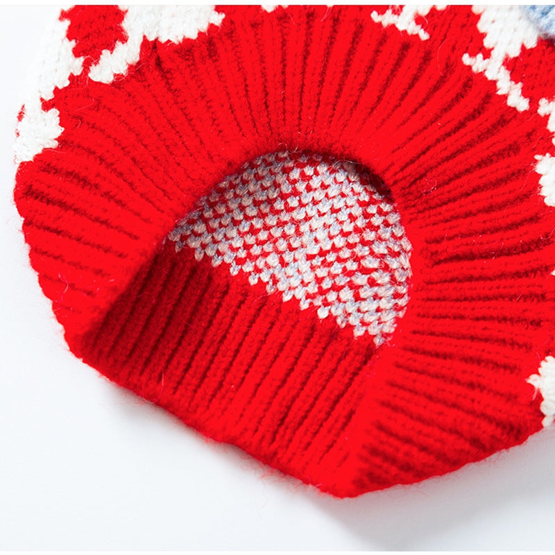 HKM-3336381 Cozy Color-Block Knitted Sweater for Cats and Small Dogs - Soft, Warm Autumn & Winter Wear