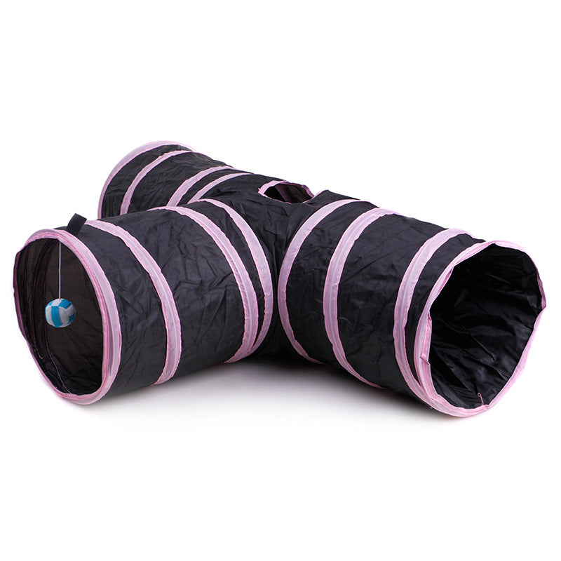 HKM-3336893 Foldable Multi-Channel Pet Tunnel for Cats and Dogs - Indoor Play Tent for Small Pets