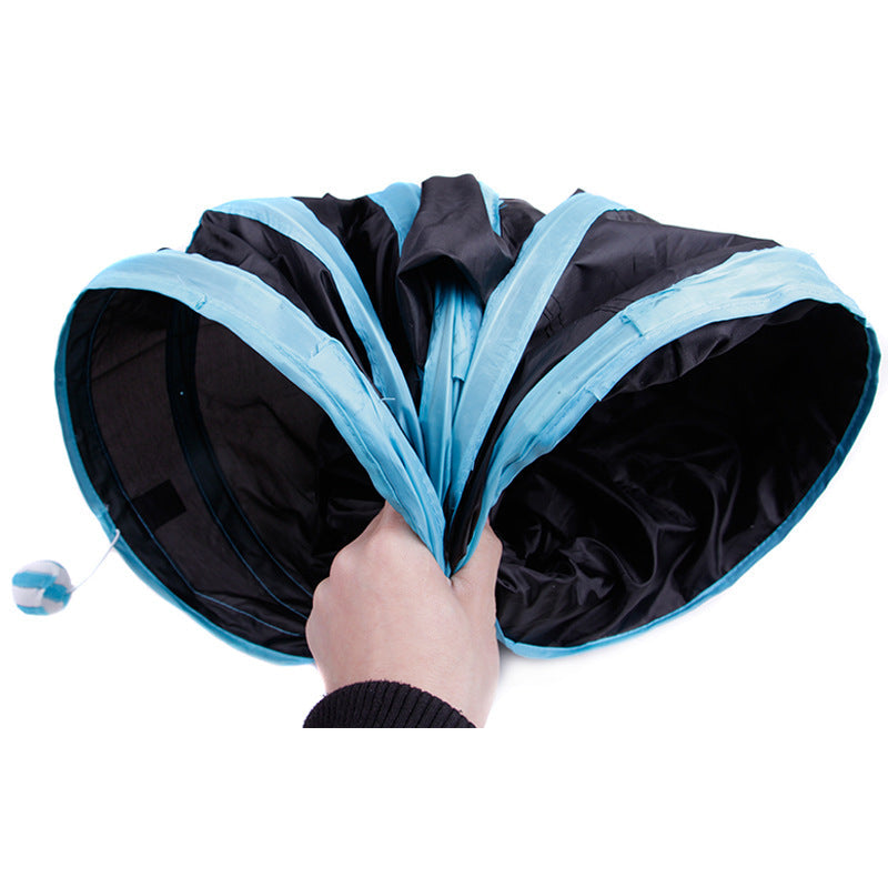 HKM-3336893 Foldable Multi-Channel Pet Tunnel for Cats and Dogs - Indoor Play Tent for Small Pets