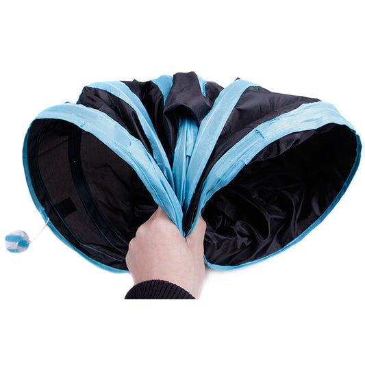 HKM-3336893 Foldable Multi-Channel Pet Tunnel for Cats and Dogs - Indoor Play Tent for Small Pets